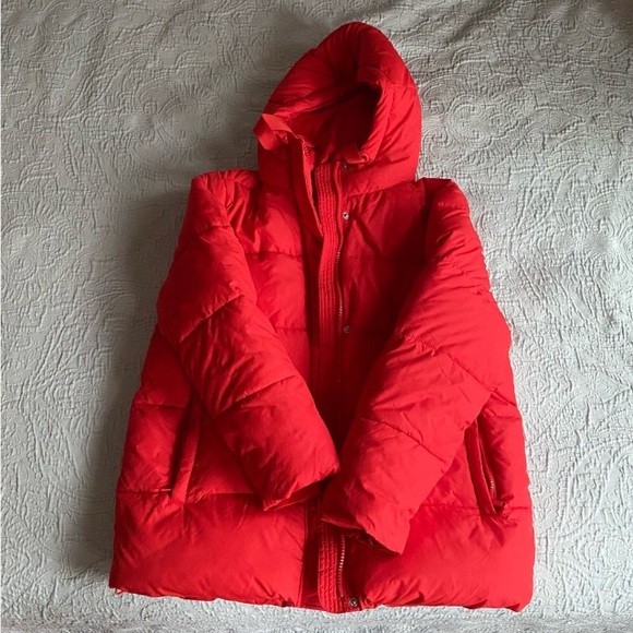 Gap Puffer Jacket The Upcycled Puffer Orange Red S - Picture 5 of 7